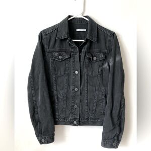Gap Distressed Black Denim Jacket